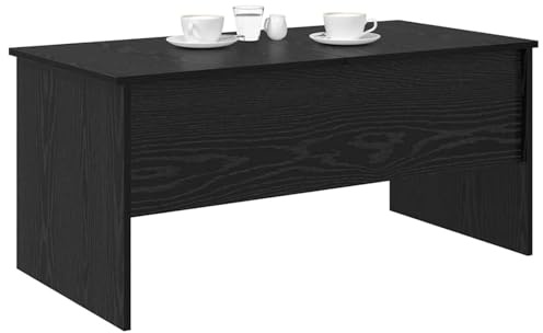 HOMELEN Couchtisch Couchtisch Schwarz Eichenoptik Holzwerkstoff 102x50,5x46,5cm mit 2 Staufächern bis 75kg belastbar - Moderner Wohnzimmertisch für Getränke Magazine Deko,Tische & Kaffeetische