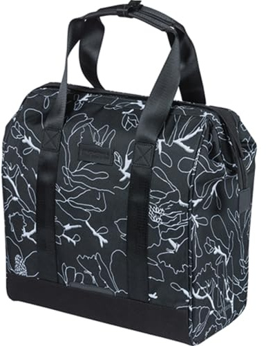 Basil Fahrradshopper MIK Hooks – 23L – Polyester – Hauptfach mit gepolstertem Laptopfach – Stabil & regenfest – Komfortgriffe – Reflektierend – Schwarz