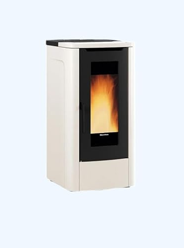 Stufa a Pellet La Nordica Extraflame Teorema AD Avorio 12 kW – Ventilata, Certificazione 5 Stelle Aria Pulita, Classe energetica A+