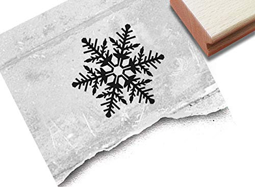 STEMPEL - SCHNEEFLOCKE - Weihnachtsstempel mit Eiskristall - Eisblume - vielseitig einsetzbar - Ministempel - zAcheR-fineT (ca 36x39mm)