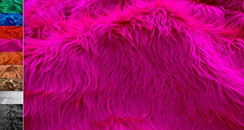 StoffBook FLOKATI PELZSTOFF MONGOLISCHER ZOTTELFELL Stoff Stoffe METERWARE, C958 (Pink)