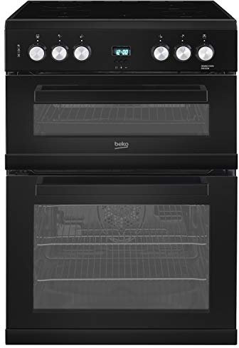 Beko EDC633K 60cm Freestanding Double Oven Electric Cooker With Ceramic Hob - Black