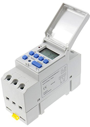 Woljay Minuterie THC15A AC 220V Programmable LCD 16A Relais temporisé Interrupteur de minuterie