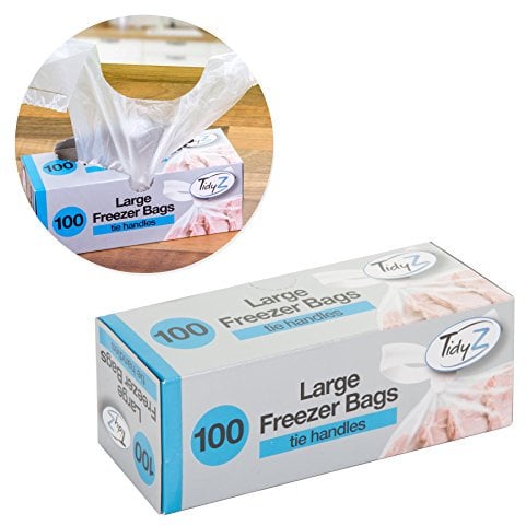 2 Packs of 100 Medium Freezer Bags | Storage Bags with Tie Handles