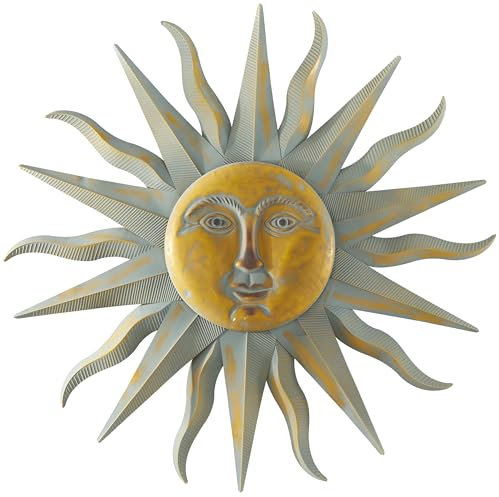 Deco 79 Metal Sun Home Wall Decor, Eisen, Gold, Art 35 x 1 x 35