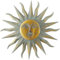 Deco 79 Metal Sun Home Wall Decor, Eisen, Gold, Art 35 x 1 x 35