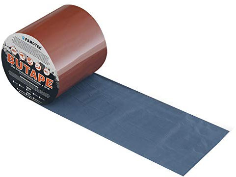 Parotec BuTape Bande d'Étanchéité en Aluminium Réparation de Toitures Bonne Adhérence Imperméable à l'Eau Résistant aux UV et aux Intempéries 75 mm x 10 m (Rouge Brique)