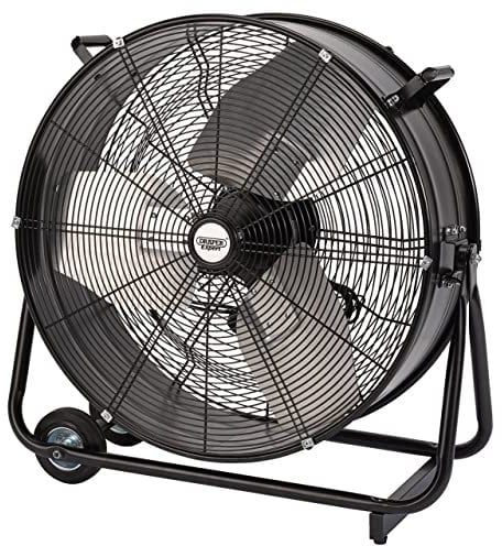 Draper 99623 24 High Flow Drum Fan (600mm), Black, Size 790x780x270mm