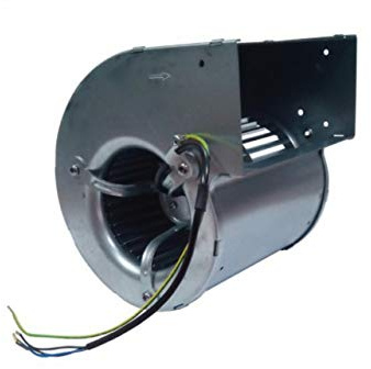 Ventilatore centrifugo lunghezza totale 147 mm, dimensioni bocchetta 145x65 mm, per stufe a pellet