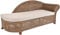 Krines Home Rattan Recamiere Elegance Rattanliege Chaiselounge Lounge Liege mit Polster (Vintage Braun, Rechts)