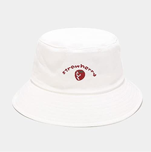 Bucket Hat Hut Damen Herren Eimer Hut Hut Männer Frauen Outdoor Baumwolle Panama Liebhaber Cap Sun Beach Eimer-Weiß