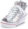 Mujer Cuñas Zapatos 35-43 EU De Lona High-Top Zapatos Casuales Encaje Talla Grande Zapatillas de Cuña para Mujer Verano Tacón Cuña Zapatillas de Deporte Zapatillas Altas Primavera,05 Plata,39