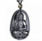 Buddha-anhänger-Halskette Bodhisattva Amulett Aus Obsidian Edelstein Für Frauen Männer