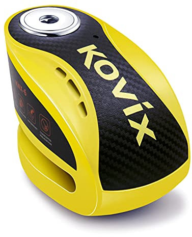 Alarm Disc Lock, 120 dB Alarm Sound Anti-theft Waterproof 6mm Lock Pin Disc Brake Padlock for Motorcycle Bicycle Scooter, Capable for Disc Brakes with Maximum Thickness of 7mm, Fluorescent Yellow
