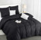 Utopia Bedding Bettwäsche 220x240 Set - Mikrofaser Bettbezug 240x220 cm + 2 Kissenbezüge 65x65 cm - Schwarz