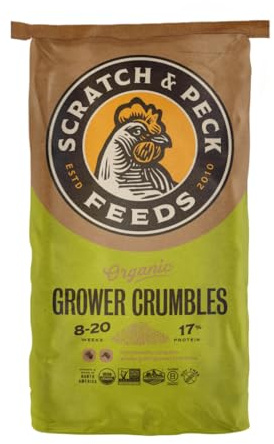 Scratch and Peck Feeds | Grower Crumbles for Chickens & Ducks | 25 lb Bag
