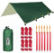 Toldo de Refugio Acampar Impermeable 3M*4M Rain Tarp UV Protección Lona Ligera Portátil Hamaca Tienda de Campaña para Camping Playa Senderismo Mochila Al Aire Libre Picnic (Verde Oscuro)