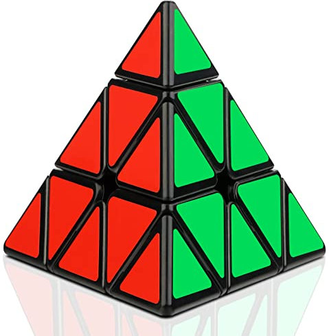 JOPHEK Pyramide Cube, 3x3 Speed Cube Magic Cube Piramide Triangolo Cubo Pyraminx Rompecabezas Cubo para Niños y Adultos (Adhesivos de Fondo Negro)