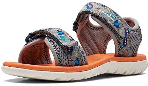 Clarks Girl's Surfing Tide K Sandal, Gray, 8.5 UK Child