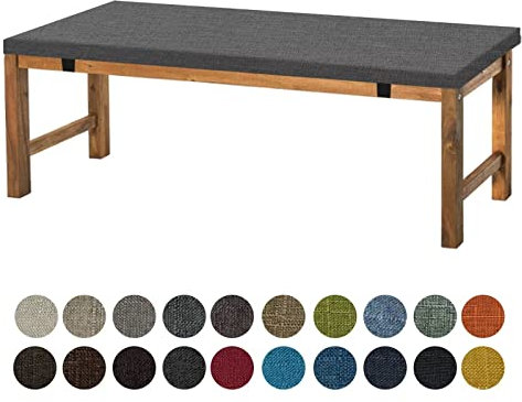 Aselbia Bankauflage Sitzkissen 110X45X5CM,Waschbare Rutschfestes Bankkissen Sitzauflage Bequeme Bankpolster für Bank, Fensterbank, Gartenmöbel, Terrasse, Drinnen,Dunkelgrau