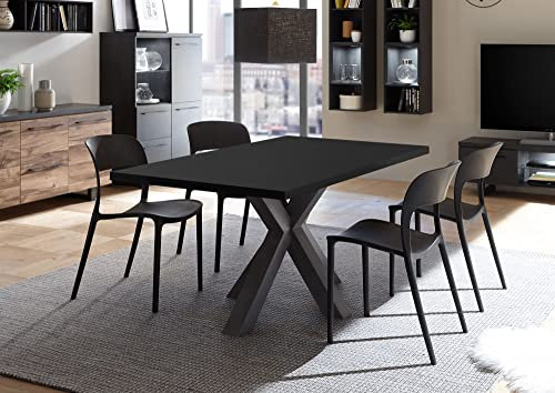 58 aufm Kessel Esszimmertisch Elda 2 140 x 90 x 75 Esstisch Schwarzstahl 13520-140