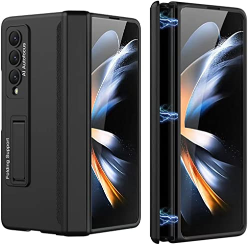 Custodia per Samsung Galaxy Z Fold 4 5G Custodia Protettiva a Cerniera Magnetica con 4 Modalità di Supporto Regolabili, Cover Kickstand Antigraffio Ultra Sottile in PC di Lusso per Z Fold 4 5G(Nero)