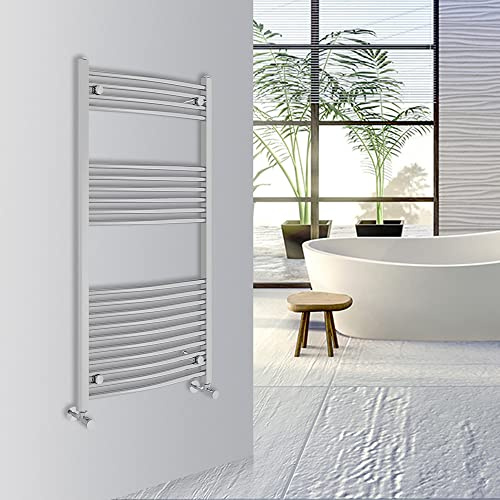Warmehaus Curved Bathroom Heated Towel Rail Warmer 1200x600mm Chrome | Central Heating Bathroom Ladder Radiator, 1.5mm Premium Mild Steel, Wall Mounted, Durable Finish, For Kitchen, Living Room
