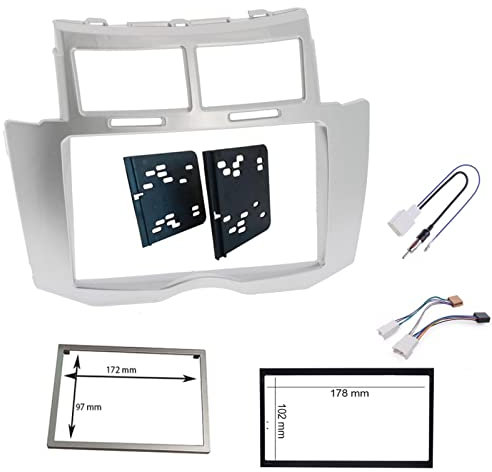 Sound Way - Kit de Montage Autoradio, Façade Cadre de Radio 2 DIN, Adaptateur Compatible avec Toyota Yaris 2005-2011