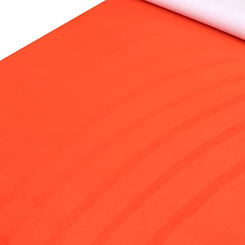Panngu Mikrofaserstoff Selbstklebend Geeignet für Cockpit Interieur Stretch Dehnbar Folie, Premium Samtige Wildlederimitat für Schmuck-Schublade/Bodenfolie (Orange 100cm x 145cm)