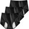 Avondii Perioden Unterwäsche High Waist 50s Baumwolle Menstruationsunterwäsche, Saugfähig, Waschbar, 3er Pack(schwarz, S)