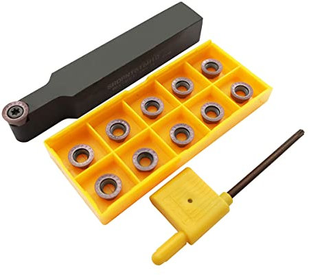 ASZLBYM 11pcs RPMT10T3 MOE R5 Plaquettes de Fraisage en Carbure Indexable Fraise à Lame avec 5/8/16mm SRDPN1616H10 Porte-Outil de Fraisage en Carbure Indexable Outils de Coupe de Tour à Métal