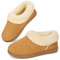 EverFoams Damen Geschlossener Rücken Hausschuhe Microsuede Flauschig Warm Kunstfell Memoryschaum Innen Außen Pantoffeln Tan, 38-39 EU