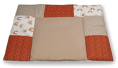 ULLENBOOM ® Wickelauflage 85x75 cm Waffelpiqué Regenbogen (Made in EU) - Wickelunterlage Waschbar und für Unterwegs geeignet, Bezug: 100% OEKO TEX Baumwolle, Wickeltischauflage 75x85