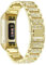 KAREN66 Damen Armband Kompatibel mit Fitbit Charge 6 Armband, Bling Metallband Diamant Edelstahl Ersatzarmband für Fitbit Charge 6 Aktivitäts Tracker Strass Armbänder Mädchen (Gold)
