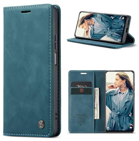 GoodcAcy Handyhülle für OnePlus 8 Pro Hülle Premium Lederhülle Klappbar Flip Case Tasche Magnet Kartenfach Standfunktion Schutzhülle für OnePlus 8 Pro - Blau