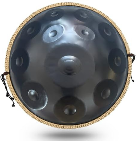 9/10/12 Notes Handpan Drum Handtrommel D-Moll 440hz Steeldrum Tongue Drum 56cm Mit Handpan-Ständer Handpan-Tasche 2 Handpan-Schlägel (Color : Black 432Hz, Size : 12 notes)