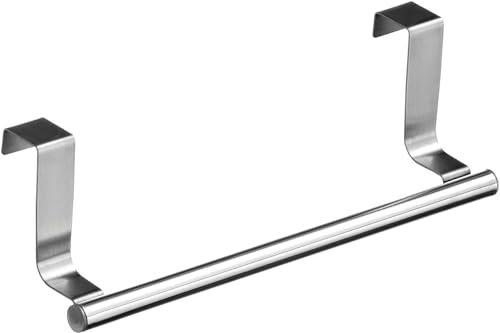 AAMEN 36cm Stainless Steel Over Door Towel Holder for Kitchen Cabinet, Towel Hanger, Kitchen Washroom, Towel Rack Holders for Cupboard Drawer Cabinet, Towel Storage-6Hx36Wx7Dcm (Towel Holder)
