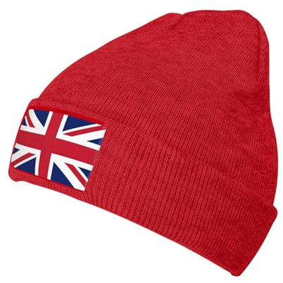 ZISHAK UK Flag Trendy Adult Knitted Hat,Unisex Beanie Cap,Perfect Casual Hat for All Occasions, Uk Flag, One size