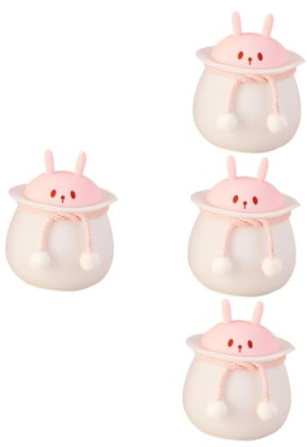 PRETYZOOM 4 Stück Silikon-Pat-Licht USB-Nachtlicht Ente Nachtlicht Tiere Nachtlicht geschenk warmes Nachtlicht Nachtlichtlampe Stimmenkontrolle Licht klopfen Schreibtischlampe Kind Kieselgel