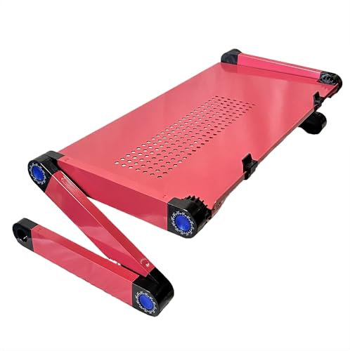 Zippace Adjustable Laptop Computer Lap Desk Portable Multifunctional Cooling Ergonomic Vented Table TV Bed Tray Stand Mount Holder(480 * 260mm, Pink)