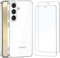NEW'C Cover per Samsung Galaxy S24 5G Gel TPU in silicone ultra trasparente e 2 × vetro temperato per Samsung Galaxy S24 5G pellicola protettiva per schermo