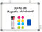 DOLLAR BOSS Magnetic Whiteboard Double-Sided 30 X 40 cm Dry Erase White Board for Walls with Pen Tray, Aluminium Trim and Dry-Wipe Writing Surface for School, Home and Office