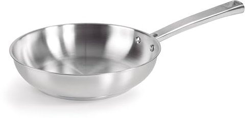 LACOR- 45430- Padella Foodie, Acciaio Inox 18/10, Antiaderente, Ergonomica, Naturale ed Ecologica, Compatibile con tutte le cucine, Compatibile con forno, Lavabile in lavastoviglie, 30x22x6,5 cm