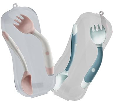 ULDIGI 2 Sätze Kinder Drehen Gabellöffel Drehbarer Gabellöffel Esslöffel Für Babys Essgeschirr Für Kleinkinder Flexible Löffelgabel Kinderlöffel Biegsames Geschirr Green Polypropylen (pp)