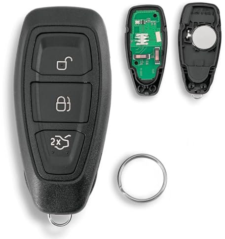 433MHZ 3 Tasten Fernbedienungs Für Ford Mondeo 2007 Key Für Ford Focus Mk4 Fernbedienung Fiesta Focus Kuga Galaxy B-MAX S-MAX C-MAX Fccid: KR55WK48801 mit ID63 Chip Schlüsselring