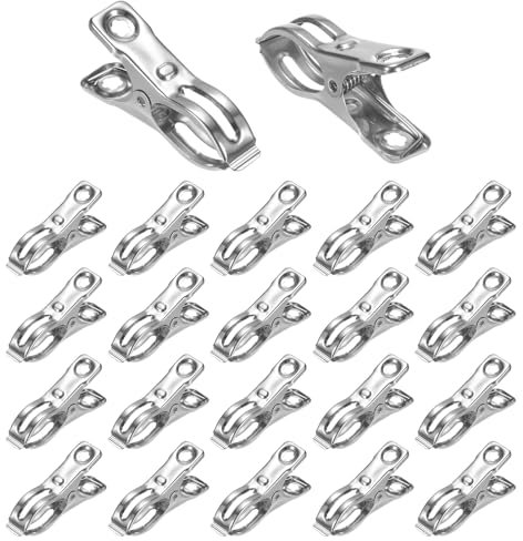 M METERXITY 40-Pack Greenhouse Clamps, Stainless Steel Greenhouse Film Clamps Shading Net Rod Clip Max Dia 2.36 Inch for Garden Net/Row Cover/Greenhouse Plastic Sheeting [Silver]