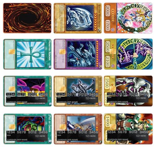 GTOTd Anime Credit Card Sticker Bankkarten Aufkleber (12 Stück),EC Karten Game Sticker, Geschenke Dekor fur Transport Debitkartenhülle Bankkarten Für Damen Herren