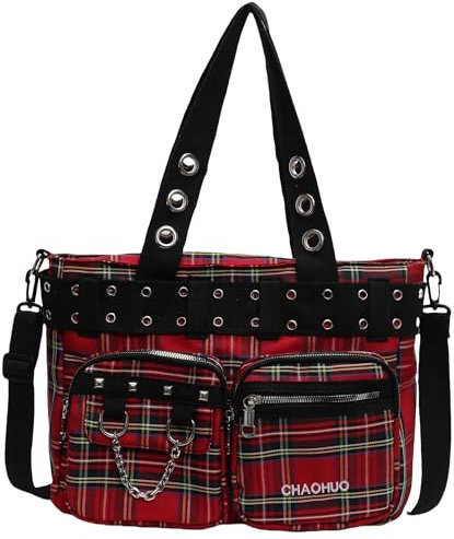 Makukke Y2K Tote Bag Damen, Gothic Umhängetasche Groß Shopper Tasche Handtasche Schultertaschen für Arbeit Büro Reisen Einkaufen Schule