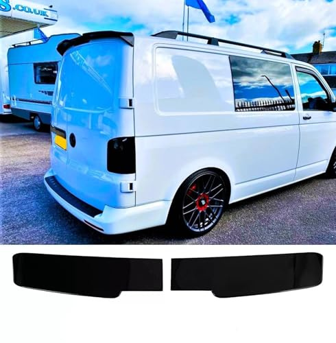For Auto Perfectionists UK Rear Twin Barn Door Roof Spoiler Compatible With VW Transporter T6 2015+ ABS Gloss Black