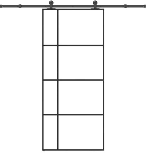 vidaXL Porte coulissante avec kit de quincaillerie 90x205 cm Verre ESG, porte coulissante sur rail, porte coulissante intérieure, porte coulissante de salle de bain
